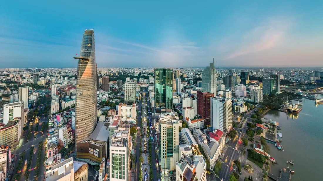 Ho Chi Minh City skyline across the river